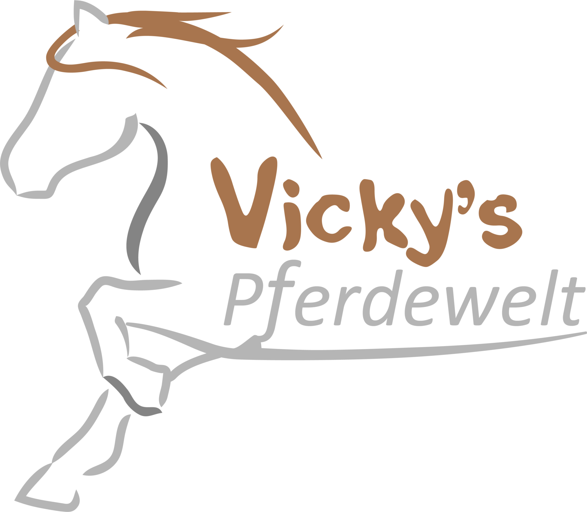 Vivkys Pferde Welt Logo auf schwarz PNG